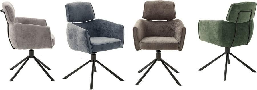 MCA furniture Eetkamerstoel Quebec (2-set) 360° draaibaar pocketvering zithoogte ca. 51 cm (set 2 stuks) - Foto 4