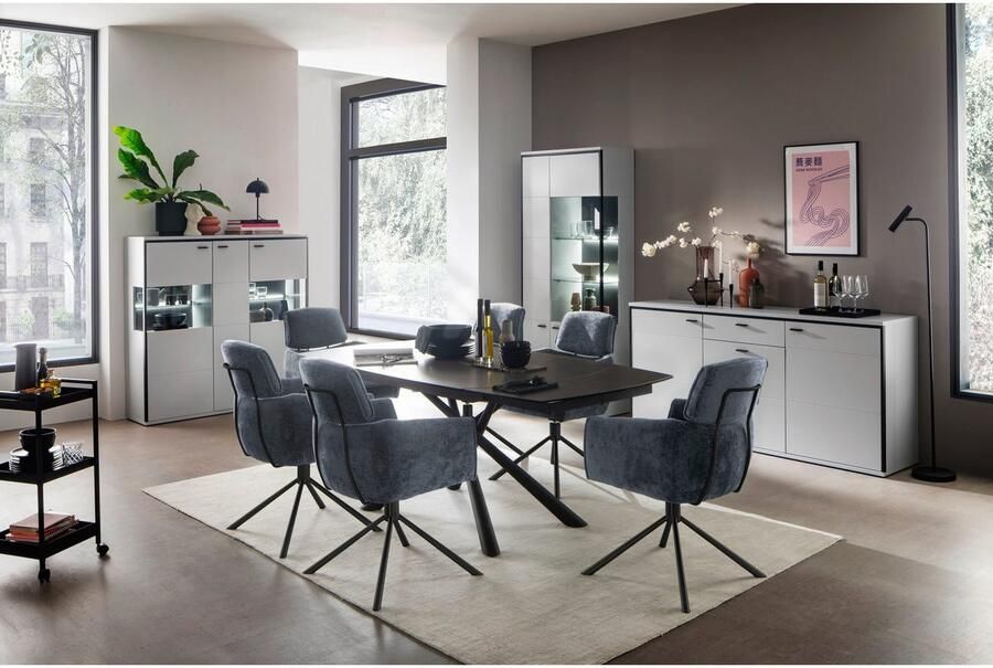 MCA furniture Eetkamerstoel Quebec (2-set) 360° draaibaar pocketvering zithoogte ca. 51 cm (set 2 stuks) - Foto 2