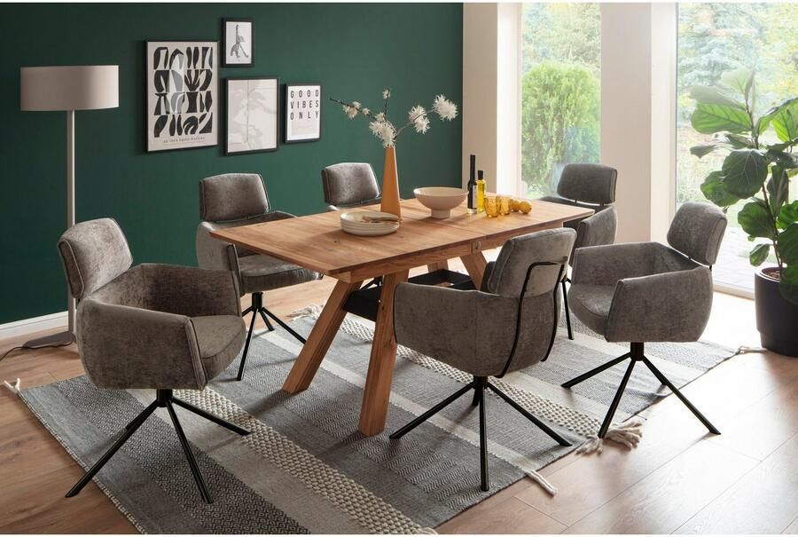 MCA furniture Eetkamerstoel Quebec (2-set) 360° draaibaar pocketvering zithoogte ca. 51 cm (set 2 stuks) - Foto 3