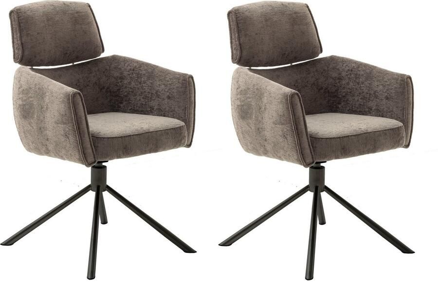 MCA furniture Eetkamerstoel Quebec (2-set) 360° draaibaar pocketvering zithoogte ca. 51 cm (set 2 stuks) - Foto 6