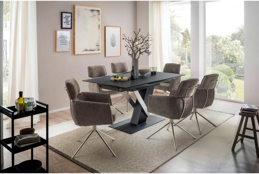 MCA furniture Eetkamerstoel Quebec (2-set) 360° draaibaar pocketvering zithoogte ca. 51 cm (set 2 stuks)