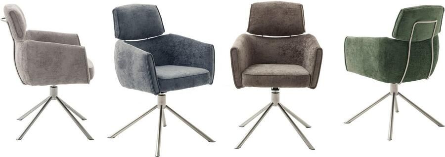 MCA furniture Eetkamerstoel Quebec (2-set) 360° draaibaar pocketvering zithoogte ca. 51 cm (set 2 stuks) - Foto 2