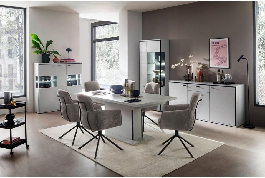 MCA furniture Eetkamerstoel Quebec (2-set) 360° draaibaar pocketvering zithoogte ca. 51 cm (set 2 stuks)