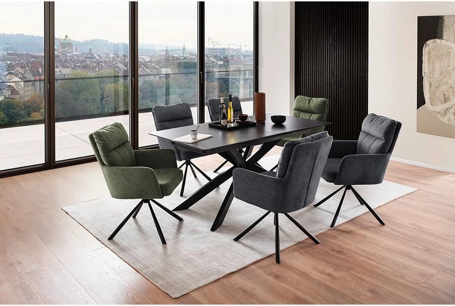 MCA furniture Eetkamerstoel Utica (2-set) draaibaar 180° pocketvering zithoogte ca. 50 cm - Foto 2