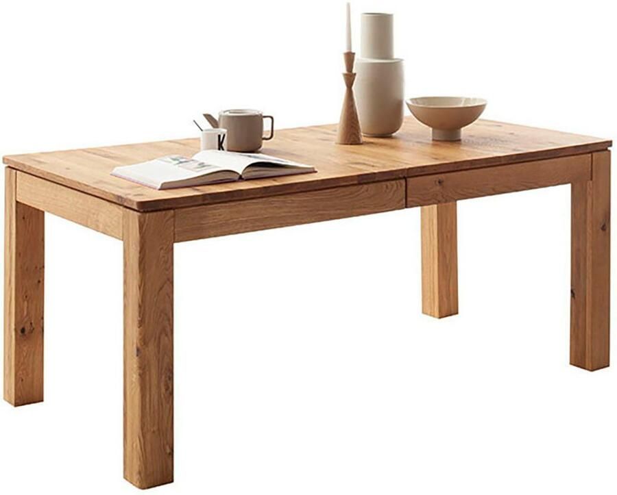 MCA furniture Eettafel ETNA 4-poot tafel Massief hout doorlopende lamel blokvoet 10x10 cm tafelblad 2 5 cm - Foto 4