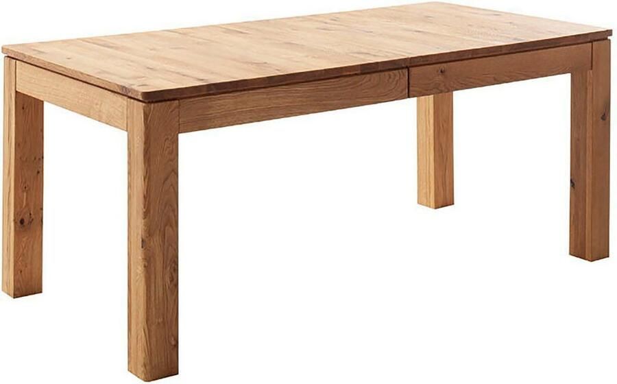 MCA furniture Eettafel ETNA 4-poot tafel Massief hout doorlopende lamel blokvoet 10x10 cm tafelblad 2 5 cm - Foto 9