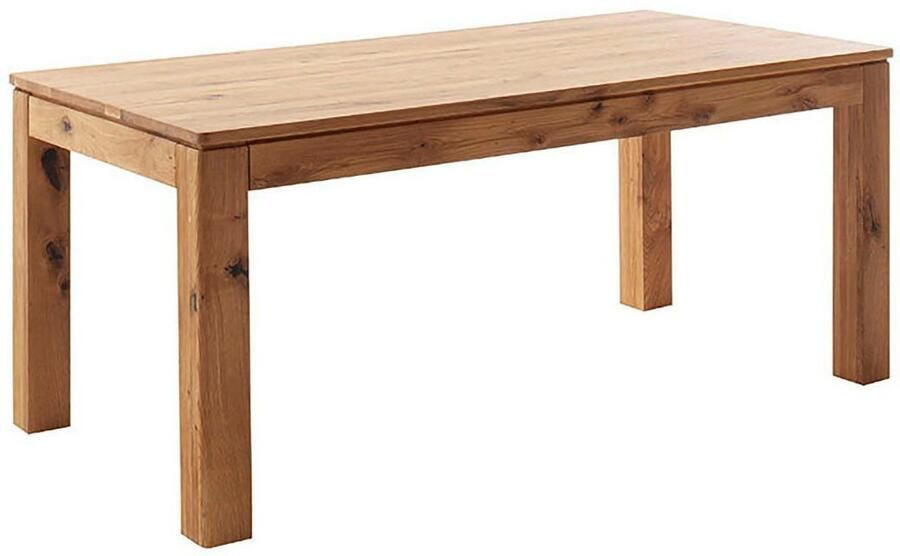 MCA furniture Eettafel ETNA 4-poot tafel Massief hout doorlopende lamel blokvoet 10x10 cm tafelblad 2 5 cm - Foto 10
