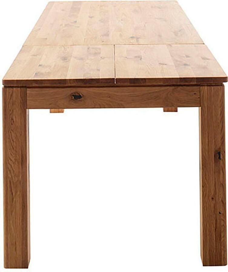 MCA furniture Eettafel ETNA 4-poot tafel Massief hout doorlopende lamel blokvoet 10x10 cm tafelblad 2 5 cm - Foto 4