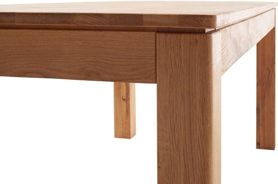 MCA furniture Eettafel ETNA 4-poot tafel Massief hout doorlopende lamel blokvoet 10x10 cm tafelblad 2 5 cm - Foto 9