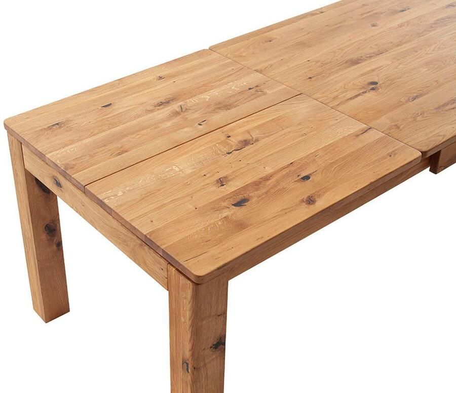 MCA furniture Eettafel ETNA 4-poot tafel Massief hout doorlopende lamel blokvoet 10x10 cm tafelblad 2 5 cm - Foto 2