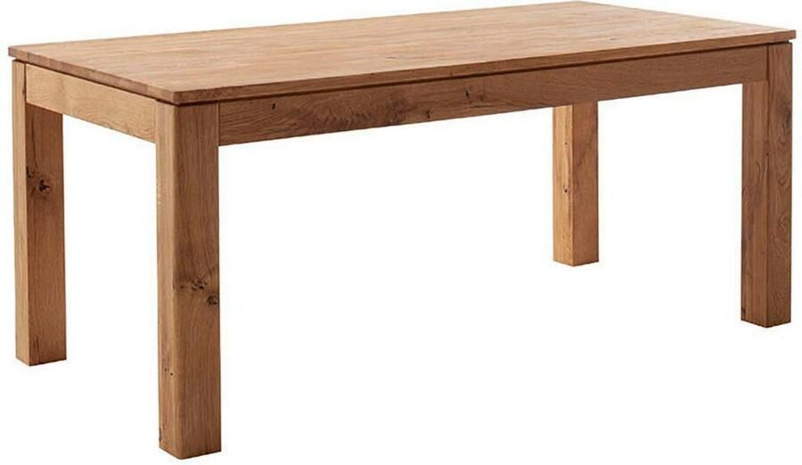 MCA furniture Eettafel ETNA 4-poot tafel Massief hout doorlopende lamel blokvoet 10x10 cm tafelblad 2 5 cm - Foto 7