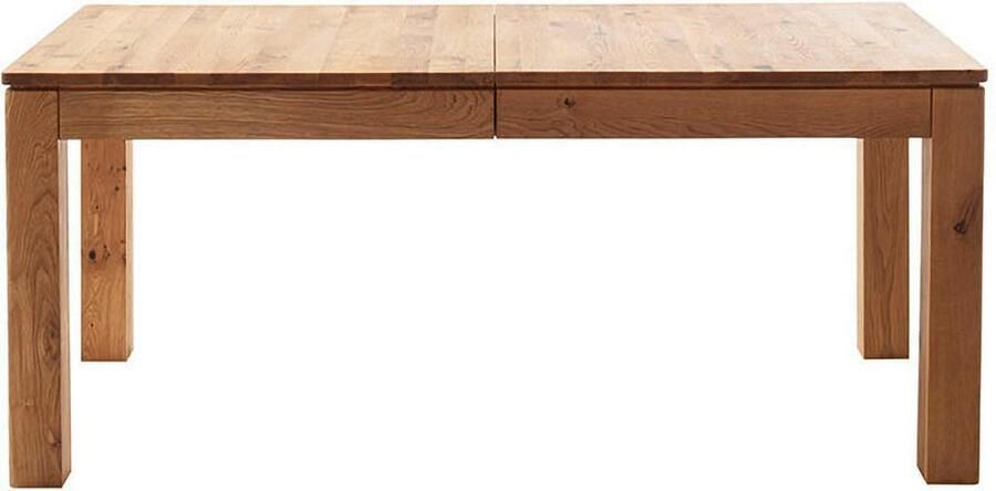 MCA furniture Eettafel ETNA 4-poot tafel Massief hout doorlopende lamel blokvoet 10x10 cm tafelblad 2 5 cm