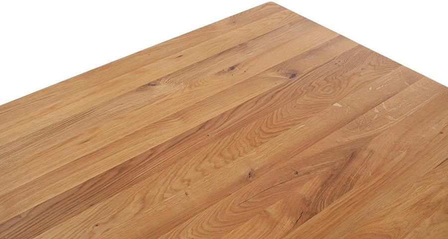 MCA furniture Eettafel ETNA 4-poot tafel Massief hout doorlopende lamel blokvoet 10x10 cm tafelblad 2 5 cm - Foto 12