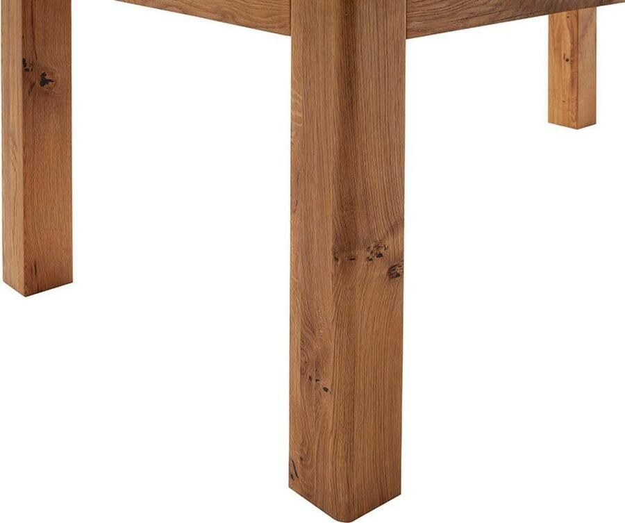 MCA furniture Eettafel ETNA 4-poot tafel Massief hout doorlopende lamel blokvoet 10x10 cm tafelblad 2 5 cm - Foto 3