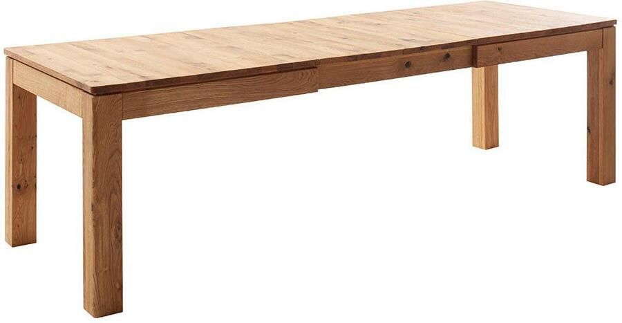 MCA furniture Eettafel ETNA 4-poot tafel Massief hout doorlopende lamel blokvoet 10x10 cm tafelblad 2 5 cm - Foto 11