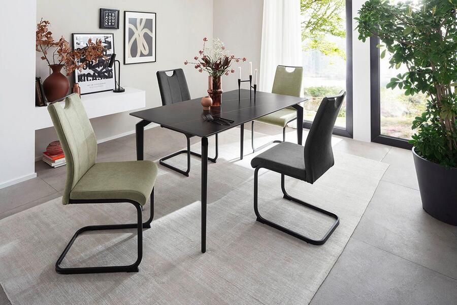 MCA furniture Eettafel FREMONT 4-poot tafel Keramiek metaal tafelblad 1 2 cm 4-6 personen - Foto 5