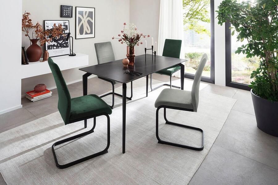 MCA furniture Eettafel FREMONT 4-poot tafel Keramiek metaal tafelblad 1 2 cm 4-6 personen - Foto 6