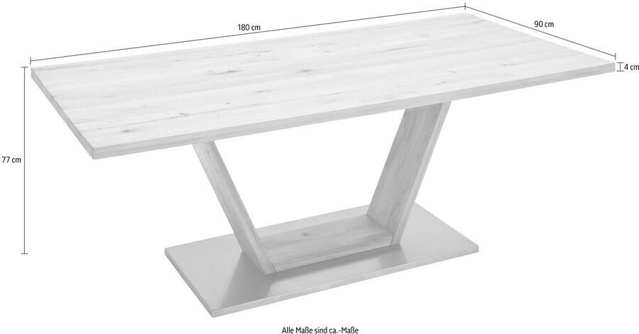 MCA furniture Eettafel Greta Eettafel massief hout met boomstamrand rechte rand of tafelblad - Foto 7