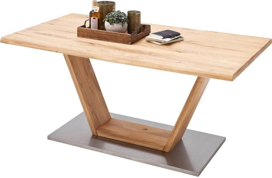 MCA furniture Eettafel Greta Eettafel massief hout met boomstamrand rechte rand of tafelblad - Foto 5