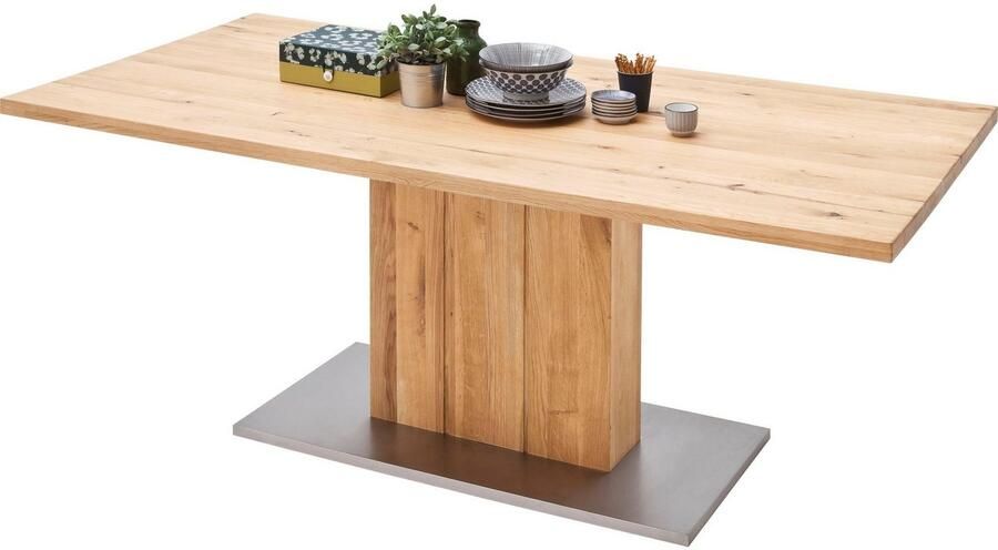 MCA furniture Eettafel Greta Eettafel met boomstamrand rechte rand of gedeelde tafelblad - Foto 4