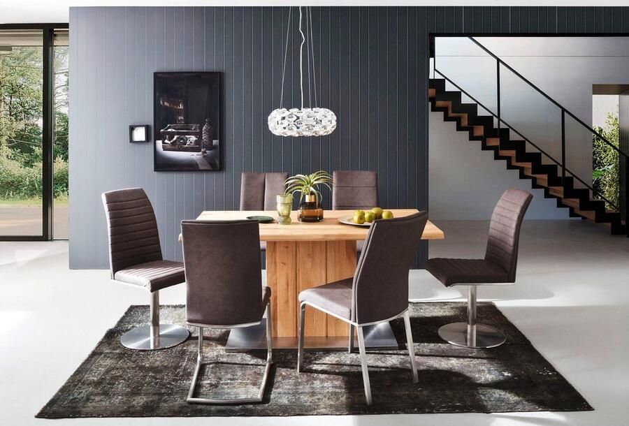MCA furniture Eettafel Greta Eettafel met boomstamrand rechte rand of gedeelde tafelblad - Foto 4