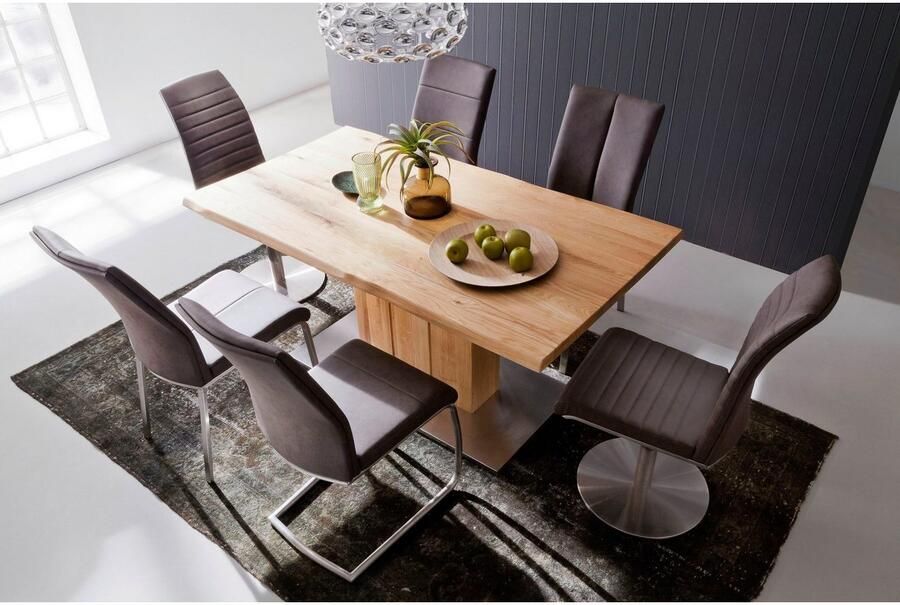 MCA furniture Eettafel Greta Eettafel met boomstamrand rechte rand of gedeelde tafelblad - Foto 5