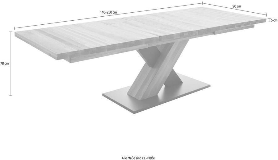 MCA furniture Eettafel Mendoza A Eettafel massief hout met synchroon uittreksysteem - Foto 5