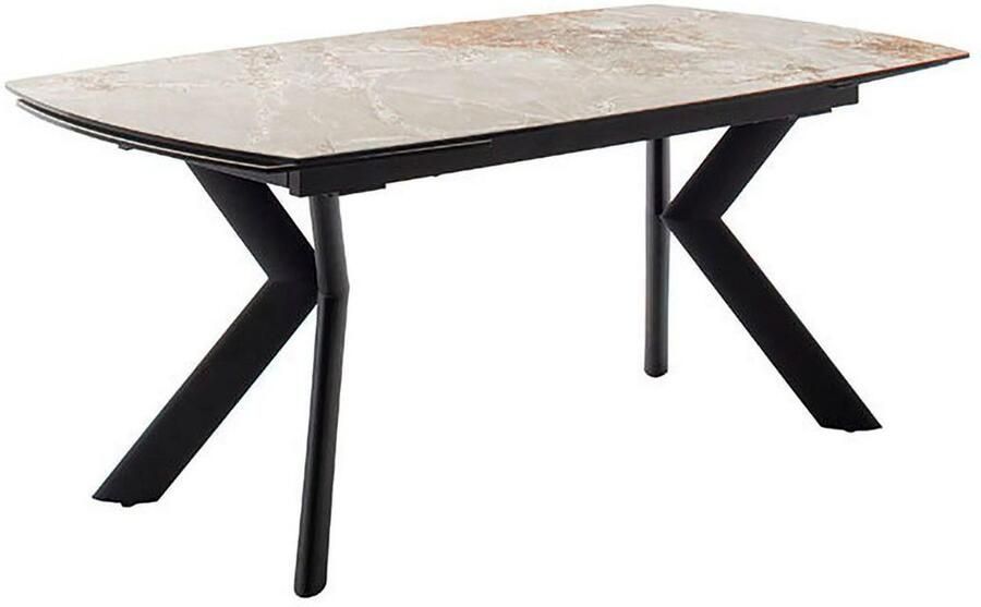 MCA furniture Eettafel OSSANA vierpoot tafel 180-260 cm Keramiek metaal eindschuif uittrekbaar tafelblad 13 mm 8-10 personen - Foto 5