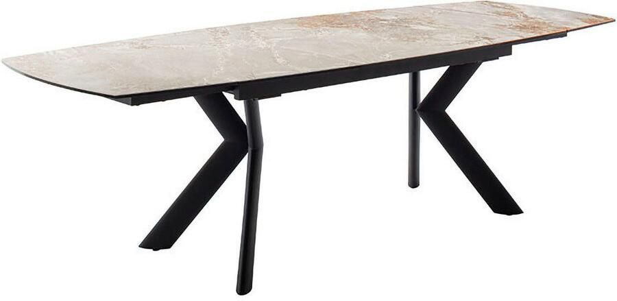 MCA furniture Eettafel OSSANA vierpoot tafel 180-260 cm Keramiek metaal eindschuif uittrekbaar tafelblad 13 mm 8-10 personen - Foto 8