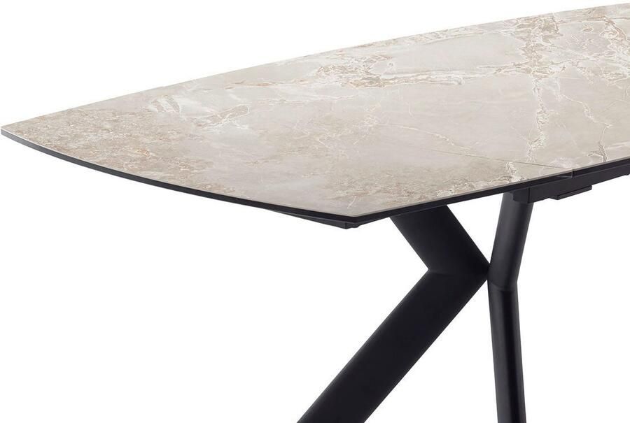 MCA furniture Eettafel OSSANA vierpoot tafel 180-260 cm Keramiek metaal eindschuif uittrekbaar tafelblad 13 mm 8-10 personen - Foto 2