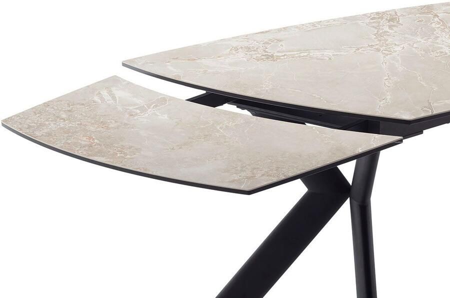 MCA furniture Eettafel OSSANA vierpoot tafel 180-260 cm Keramiek metaal eindschuif uittrekbaar tafelblad 13 mm 8-10 personen - Foto 4