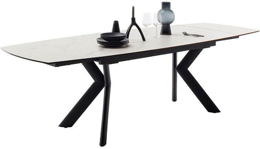 MCA furniture Eettafel OSSANA vierpoot tafel 180-260 cm Keramiek metaal eindschuif uittrekbaar tafelblad 13 mm 8-10 personen - Foto 8
