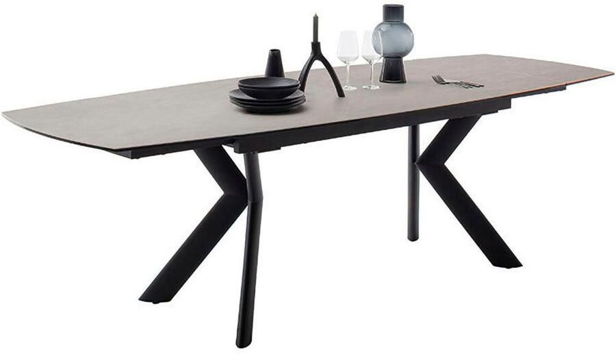 MCA furniture Eettafel OSSANA vierpoot tafel 180-260 cm Keramiek metaal eindschuif uittrekbaar tafelblad 13 mm 8-10 personen - Foto 7