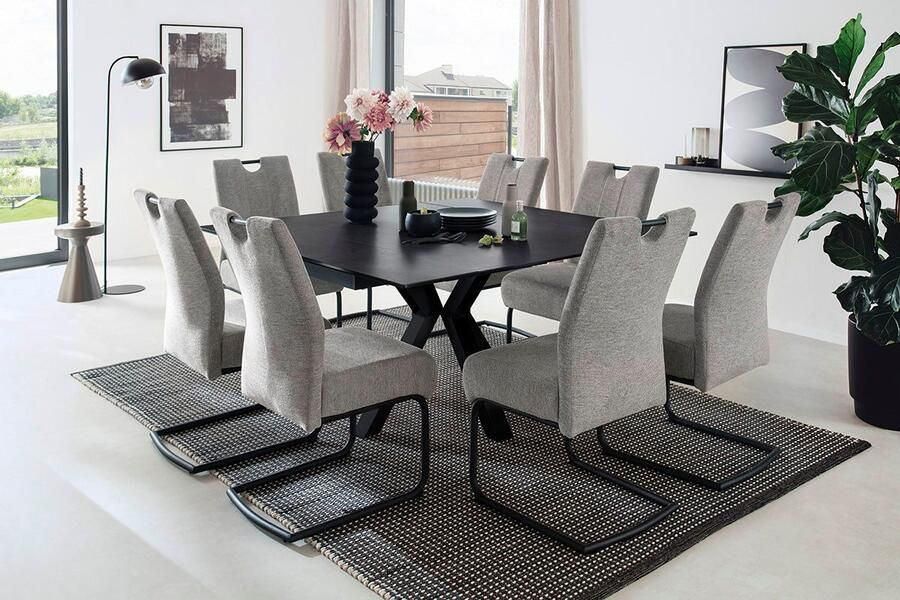 MCA furniture Eettafel PALLINI uitschuifbare tafel 90-150 cm Keramiek metaal lengteschuif uittrekbaar tafelblad 13 mm - Foto 5