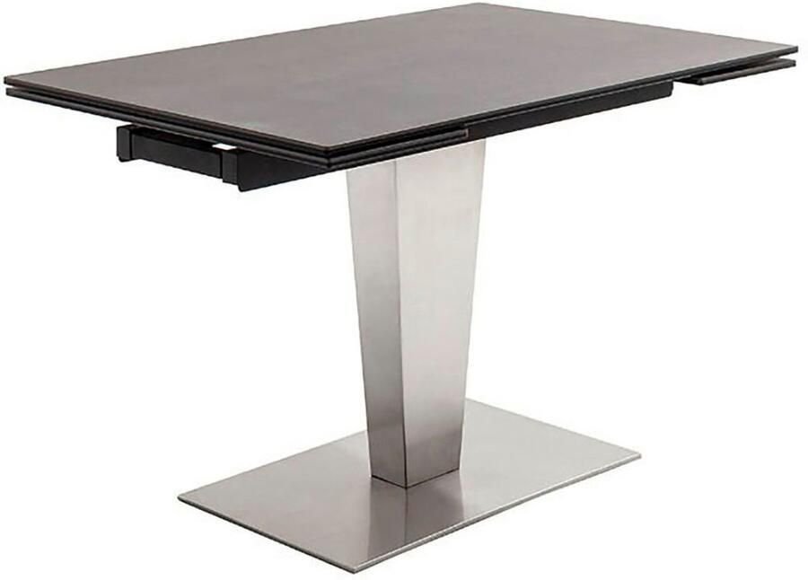 MCA furniture Eettafel PESARO uitschuifbare tafel met voet 120-180 cm Keramiek roestvrij staal eindschuif uittrekbaar tafelblad 14 mm - Foto 2