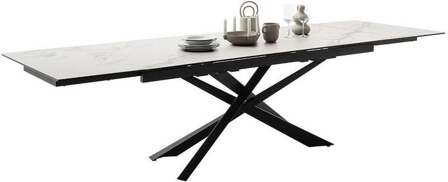MCA furniture Eettafel TESERO uitschuifbare tafel 200-300 cm Keramiek metaal marmer-look uittrekbaar belastbaar tot 100 kg 10-12 personen - Foto 9
