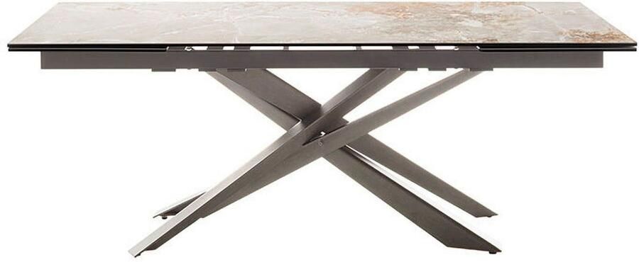 MCA furniture Eettafel TESERO uitschuifbare tafel 200-300 cm Keramiek roestvrij staal marmer-look uittrekbaar belastbaar tot 100 kg 10-12 personen - Foto 11