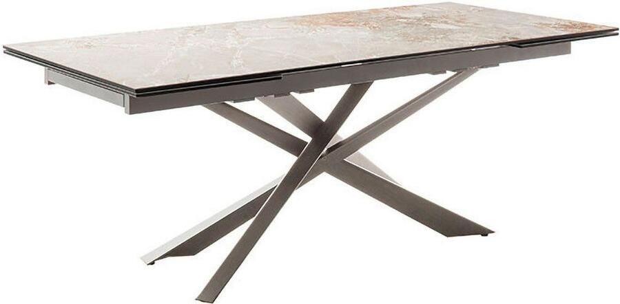 MCA furniture Eettafel TESERO uitschuifbare tafel 200-300 cm Keramiek roestvrij staal marmer-look uittrekbaar belastbaar tot 100 kg 10-12 personen - Foto 7