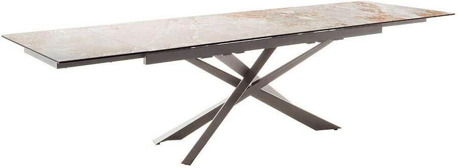 MCA furniture Eettafel TESERO uitschuifbare tafel 200-300 cm Keramiek roestvrij staal marmer-look uittrekbaar belastbaar tot 100 kg 10-12 personen - Foto 9