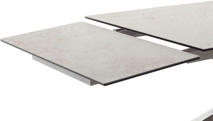 MCA furniture Eettafel TESERO uitschuifbare tafel 200-300 cm Keramiek roestvrij staal marmer-look uittrekbaar belastbaar tot 100 kg 10-12 personen - Foto 5