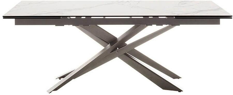 MCA furniture Eettafel TESERO uitschuifbare tafel 200-300 cm Keramiek roestvrij staal marmer-look uittrekbaar belastbaar tot 100 kg 10-12 personen - Foto 11