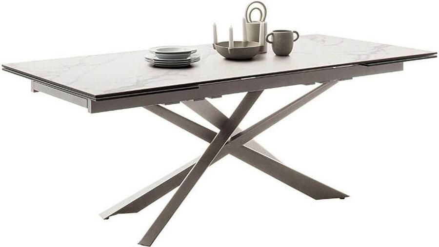 MCA furniture Eettafel TESERO uitschuifbare tafel 200-300 cm Keramiek roestvrij staal marmer-look uittrekbaar belastbaar tot 100 kg 10-12 personen - Foto 6