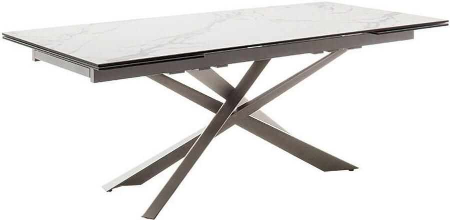 MCA furniture Eettafel TESERO uitschuifbare tafel 200-300 cm Keramiek roestvrij staal marmer-look uittrekbaar belastbaar tot 100 kg 10-12 personen - Foto 7
