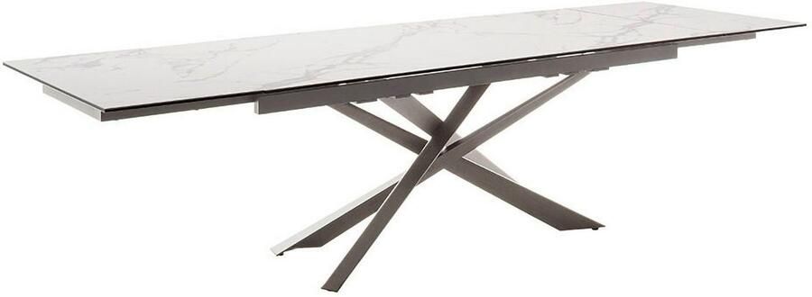 MCA furniture Eettafel TESERO uitschuifbare tafel 200-300 cm Keramiek roestvrij staal marmer-look uittrekbaar belastbaar tot 100 kg 10-12 personen - Foto 9