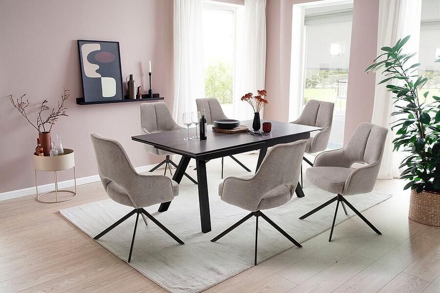 MCA furniture Eettafel TOBAGO uitschuiftafel 180-260 cm Keramiek metaal uitschuifbaar tafelblad 13 mm - Foto 3