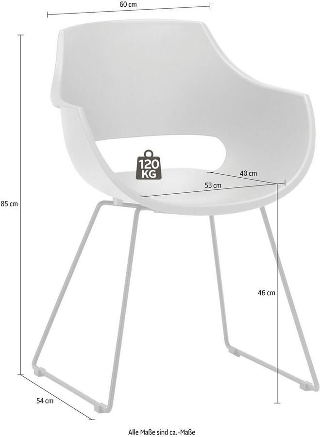 MCA furniture Kuipstoel Rockville 4-set schaats kunststof belastbaarheid 120 kg zithoogte ca. 46 cm (set 4 stuks) - Foto 4
