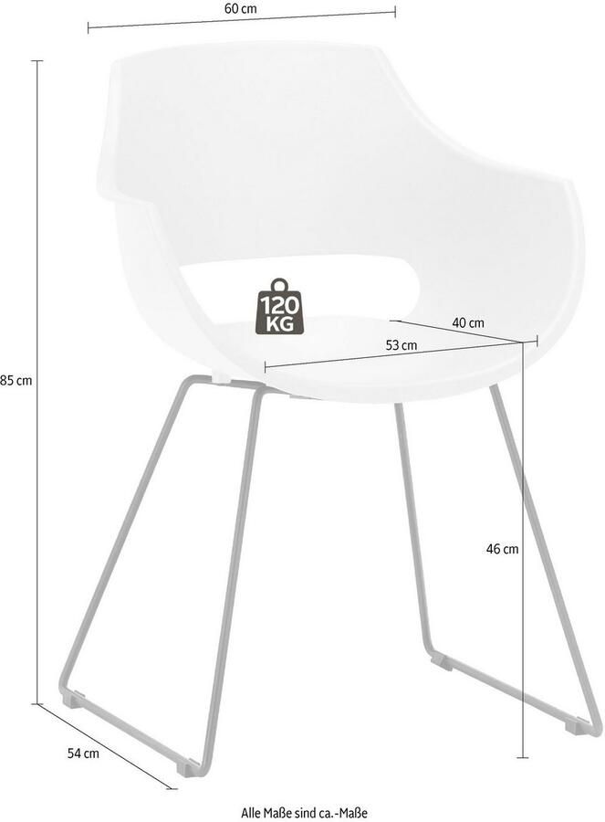 MCA furniture Kuipstoel Rockville 4-set schaats kunststof belastbaarheid 120 kg zithoogte ca. 46 cm (set 4 stuks) - Foto 4