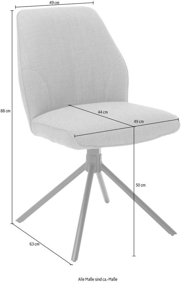 MCA furniture Stoel met 4 poten Pemba set van 2 180º draaibaar met nivellering stoel belastbaar tot 120 kg (set 2 stuks) - Foto 2