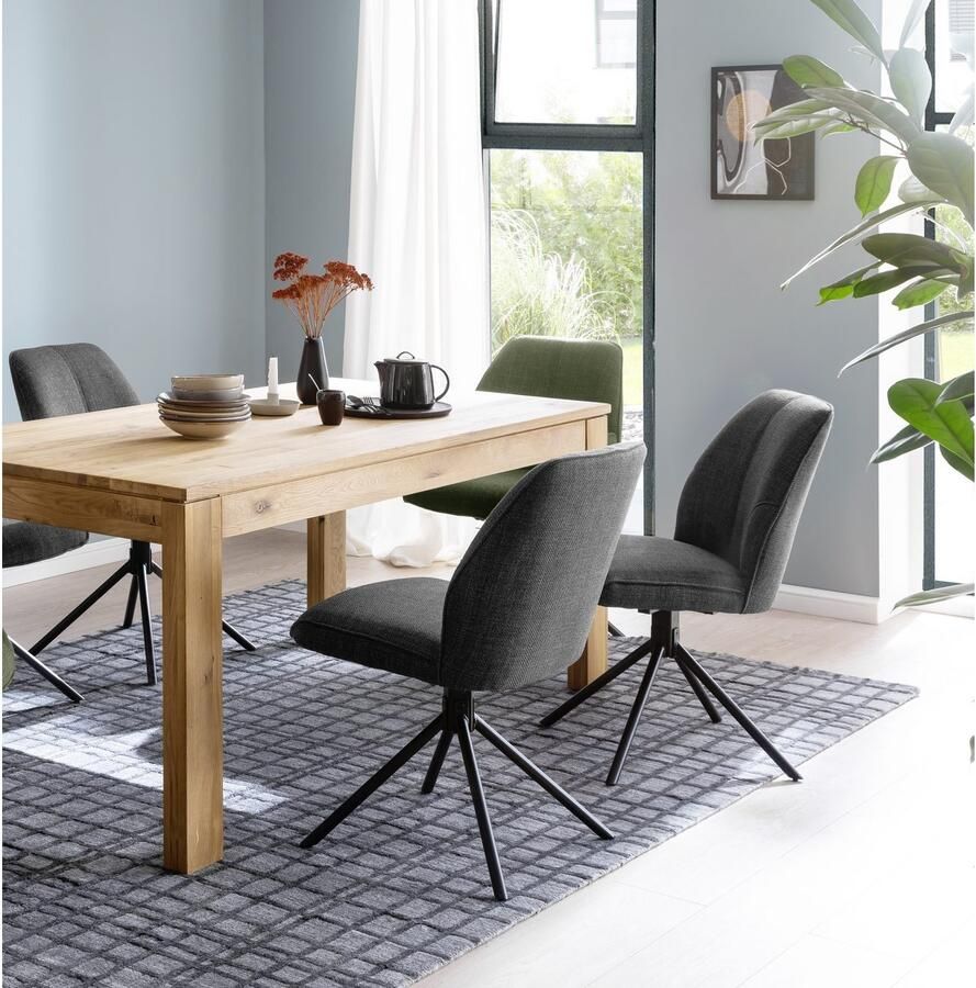 MCA furniture Stoel met 4 poten Pemba set van 2 180º draaibaar met nivellering stoel belastbaar tot 120 kg (set 2 stuks)