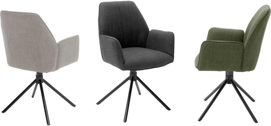 MCA furniture Stoel met 4 poten Pemba set van 2 180°draaibaar met nivellering stoel belastbaar tot 120 kg (set 2 stuks) - Foto 3